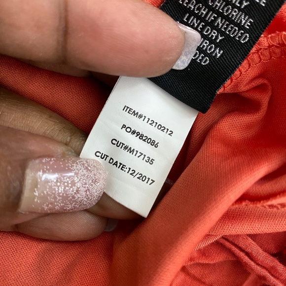 Torrid Dress Ruffle Tie Shoulder Salmon Rust, 3X - Picture 8 of 8